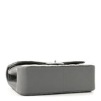Caviar Quilted Jumbo Double Flap Grey