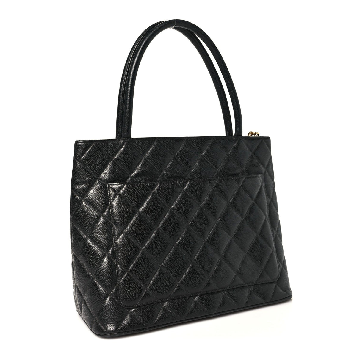 Caviar Quilted Medallion Tote Black