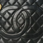 Caviar Quilted Medallion Tote Black