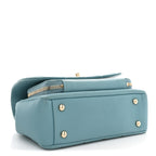 Caviar Quilted Medium Business Affinity Flap Light Blue