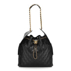 Caviar Quilted Medium Chanel 25 Handbag Black
