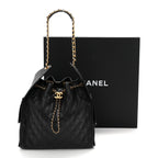 Caviar Quilted Medium Chanel 25 Handbag Black
