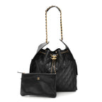 Caviar Quilted Medium Chanel 25 Handbag Black