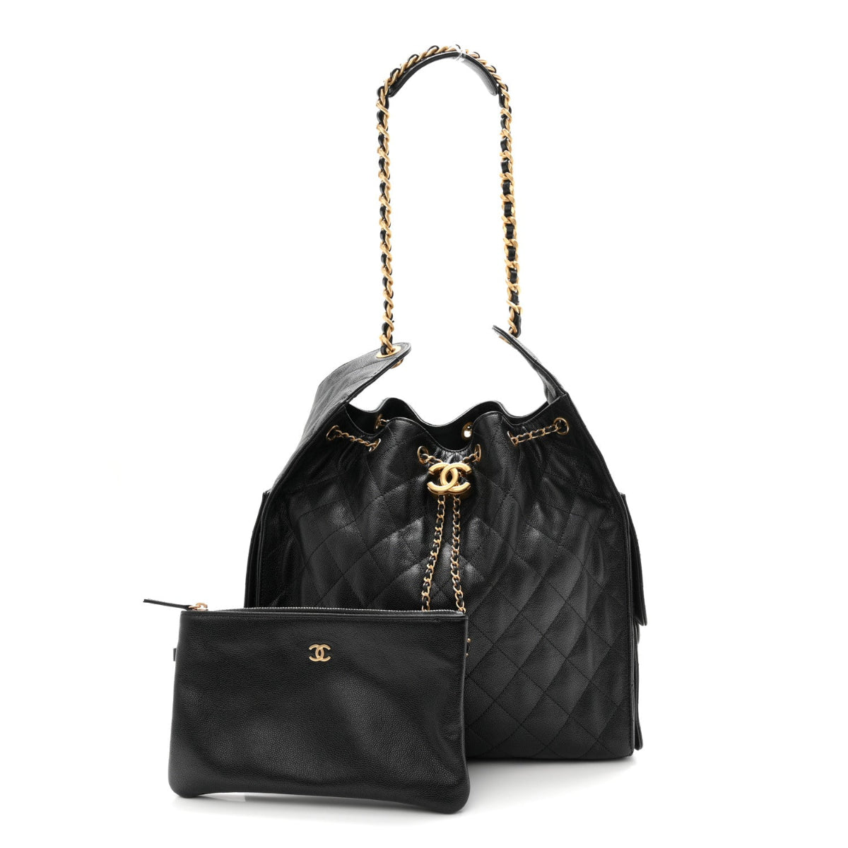 Caviar Quilted Medium Chanel 25 Handbag Black