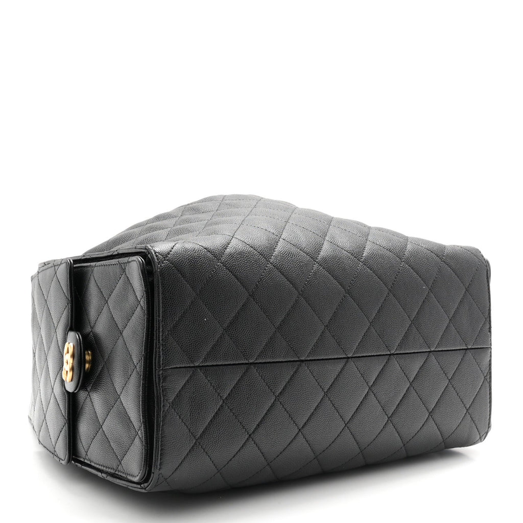 Caviar Quilted Medium Chanel 25 Handbag Black