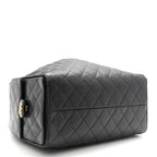 Caviar Quilted Medium Chanel 25 Handbag Black