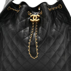 Caviar Quilted Medium Chanel 25 Handbag Black