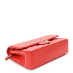Caviar Quilted Medium Double Flap Red