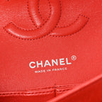 Caviar Quilted Medium Double Flap Red