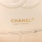 Caviar Quilted Medium Double Flap White