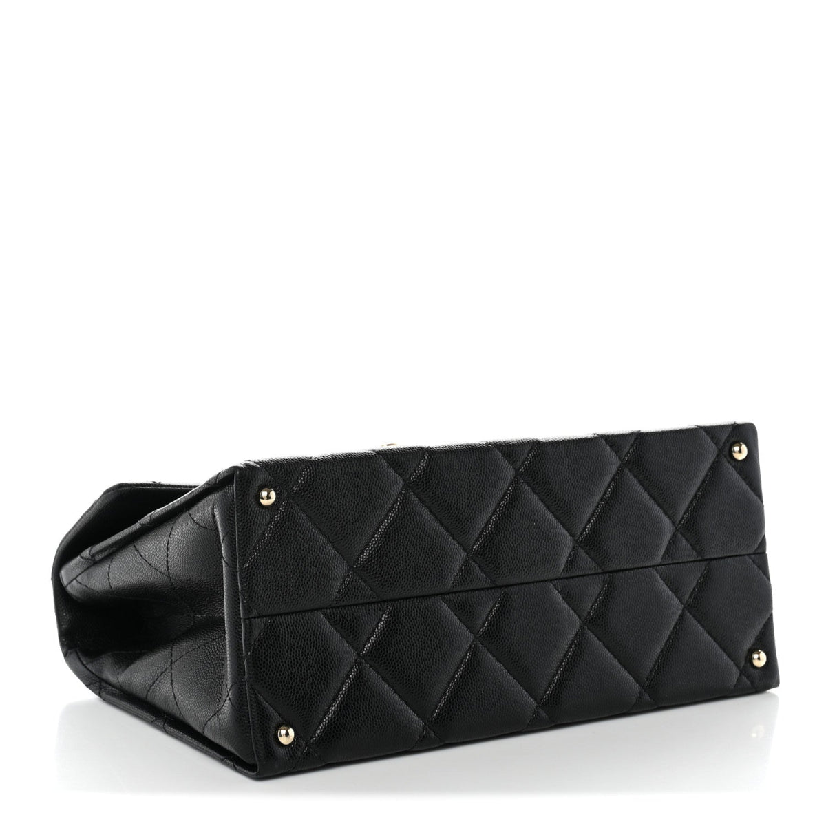 Caviar Quilted Medium Retro Twist Top Handle Flap Black
