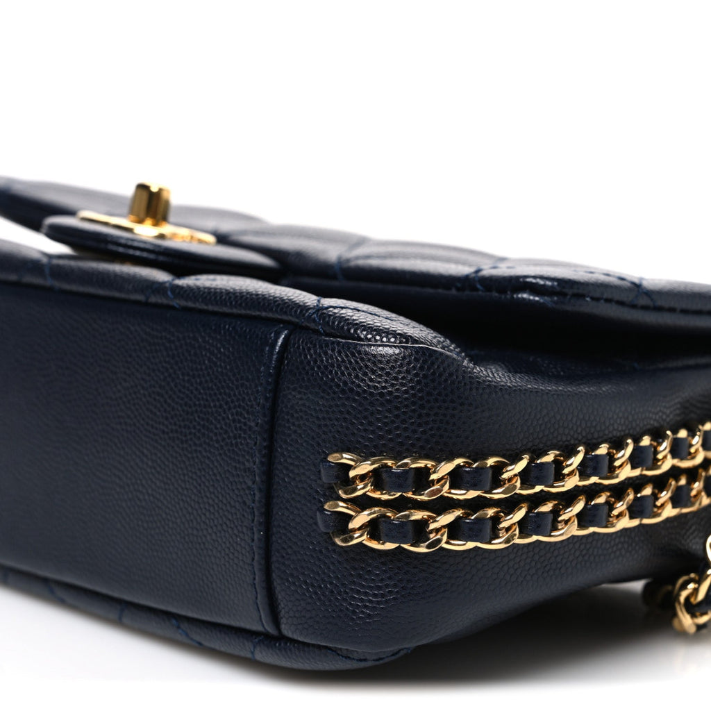 Caviar Quilted Mini CC You Flap Navy