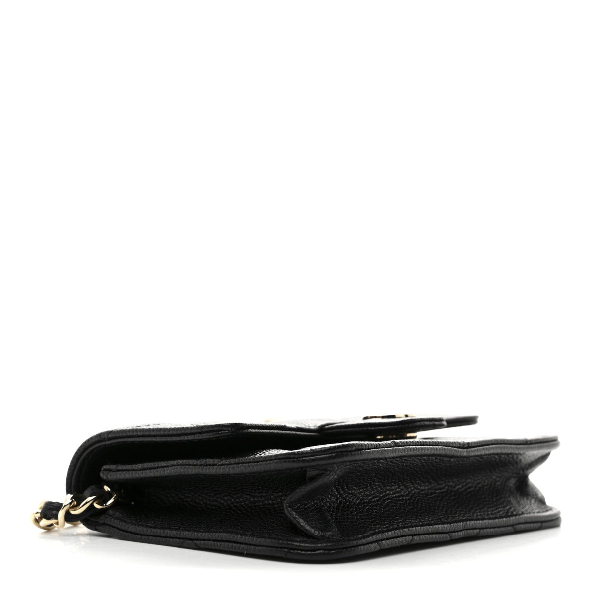 Caviar Quilted Mini Chain Belt Bag Black