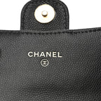 Caviar Quilted Mini Chain Belt Bag Black