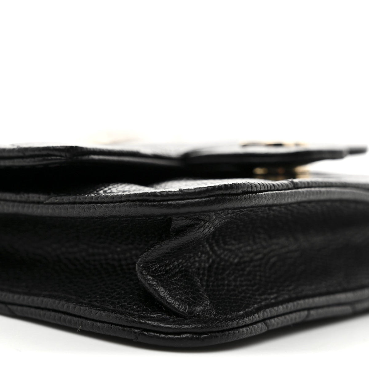 Caviar Quilted Mini Chain Belt Bag Black
