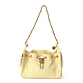 Caviar Quilted Mini Chanel 25 Handbag Light Yellow