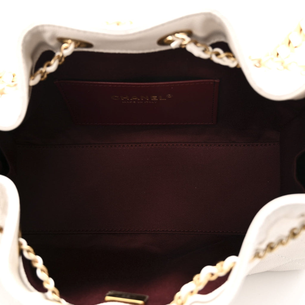 Caviar Quilted Mini Chanel 25 Handbag White