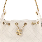 Caviar Quilted Mini Chanel 25 Handbag White