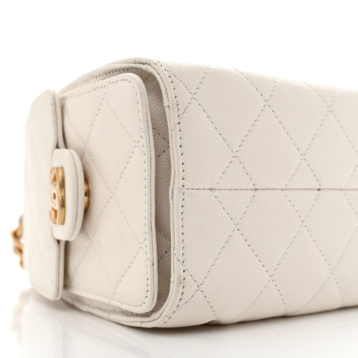 Caviar Quilted Mini Chanel 25 Handbag White