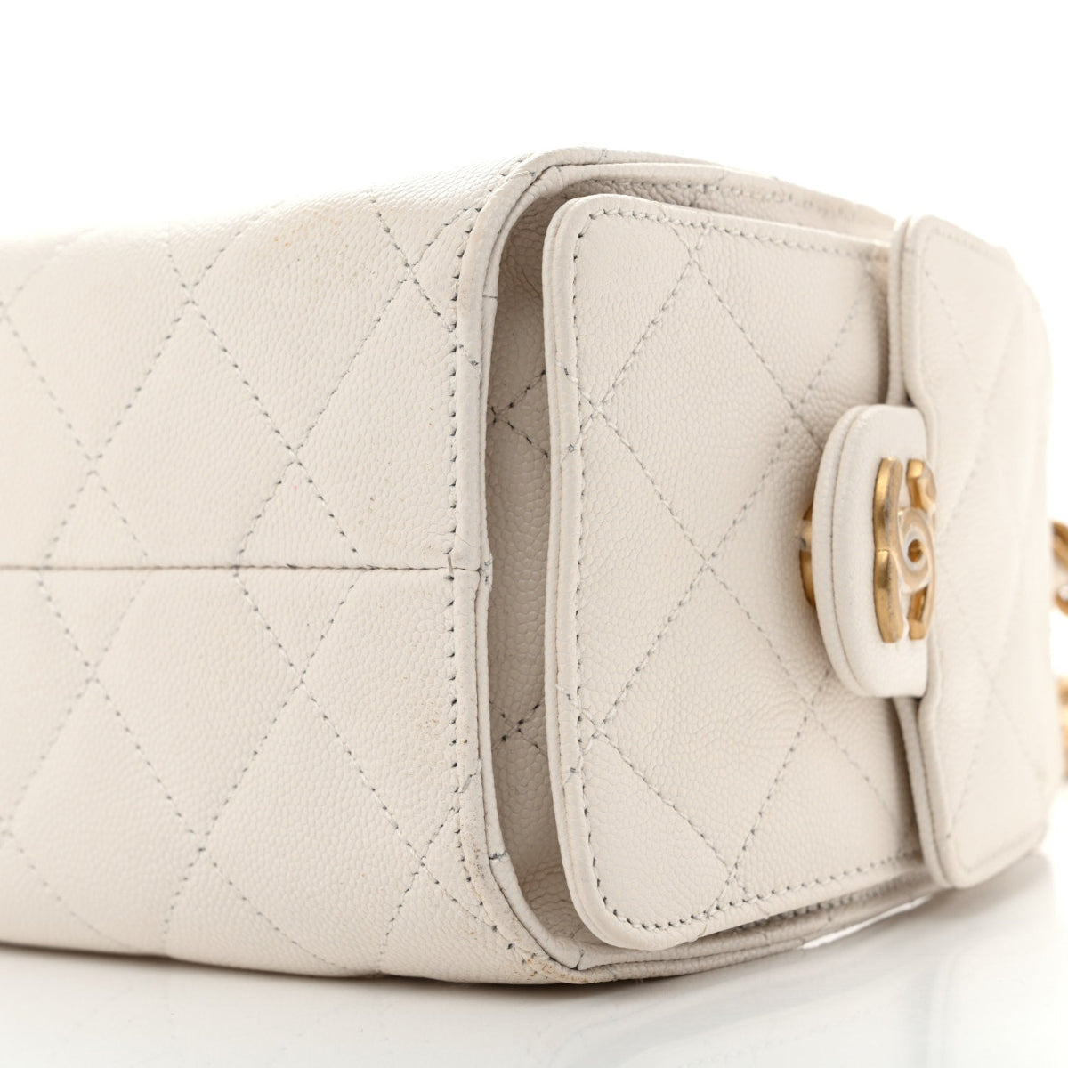 Caviar Quilted Mini Chanel 25 Handbag White