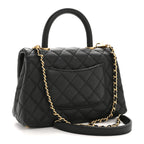Caviar Quilted Mini Coco Handle Flap Black