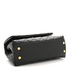 Caviar Quilted Mini Coco Handle Flap Black