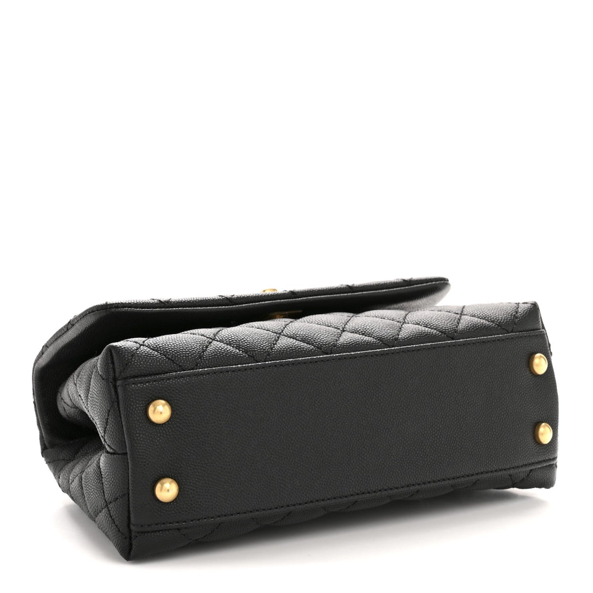 Caviar Quilted Mini Coco Handle Flap Black