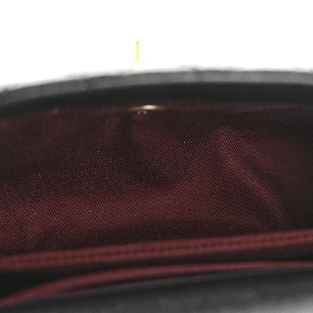 Caviar Quilted Mini Coco Handle Flap Black