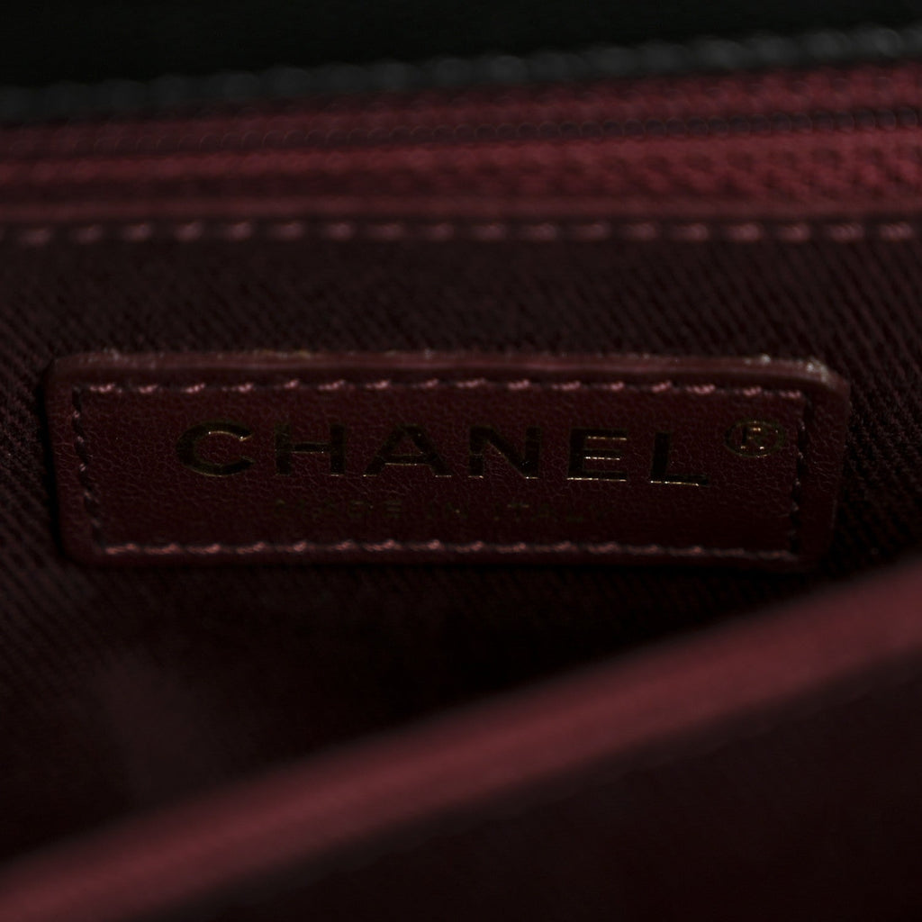Caviar Quilted Mini Coco Handle Flap Black