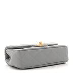 Caviar Quilted Mini Sweetheart Rectangular Flap Light Grey