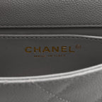 Caviar Quilted Mini Sweetheart Rectangular Flap Light Grey