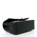 Caviar Quilted Mini Top Handle Rectangular Flap Black