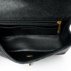 Caviar Quilted Mini Top Handle Rectangular Flap Black