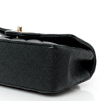 Caviar Quilted Mini Top Handle Rectangular Flap Black