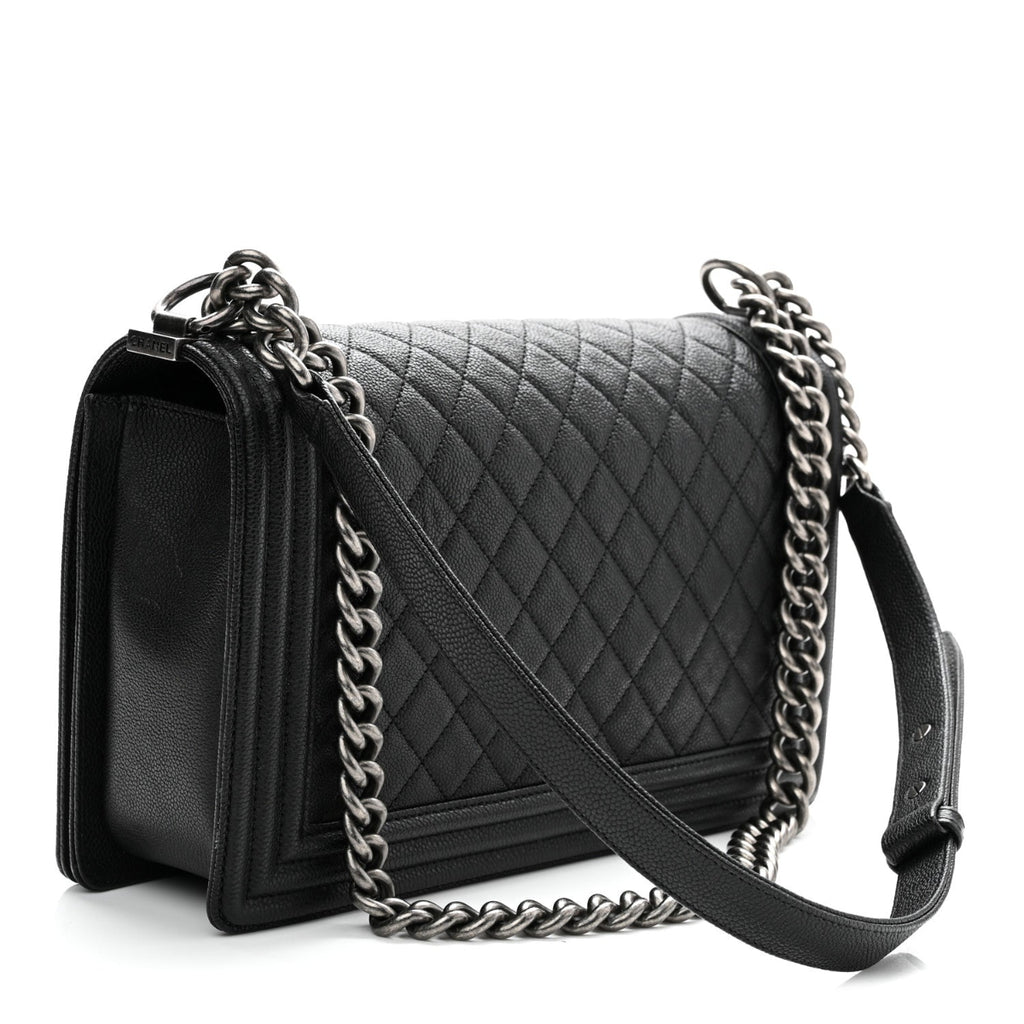 Caviar Quilted New Medium Boy Flap Black