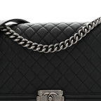 Caviar Quilted New Medium Boy Flap Black