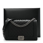 Caviar Quilted New Medium Boy Flap Black
