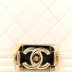 Caviar Quilted New Medium Boy Flap White