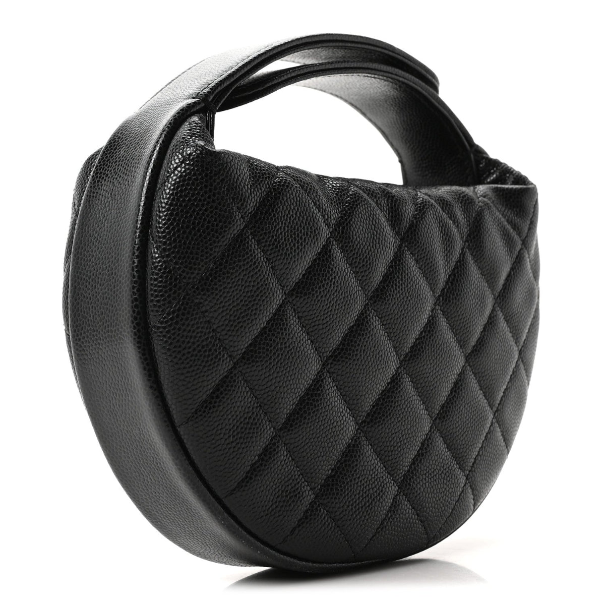 Caviar Quilted Polly Pocket Pouch Hobo Black
