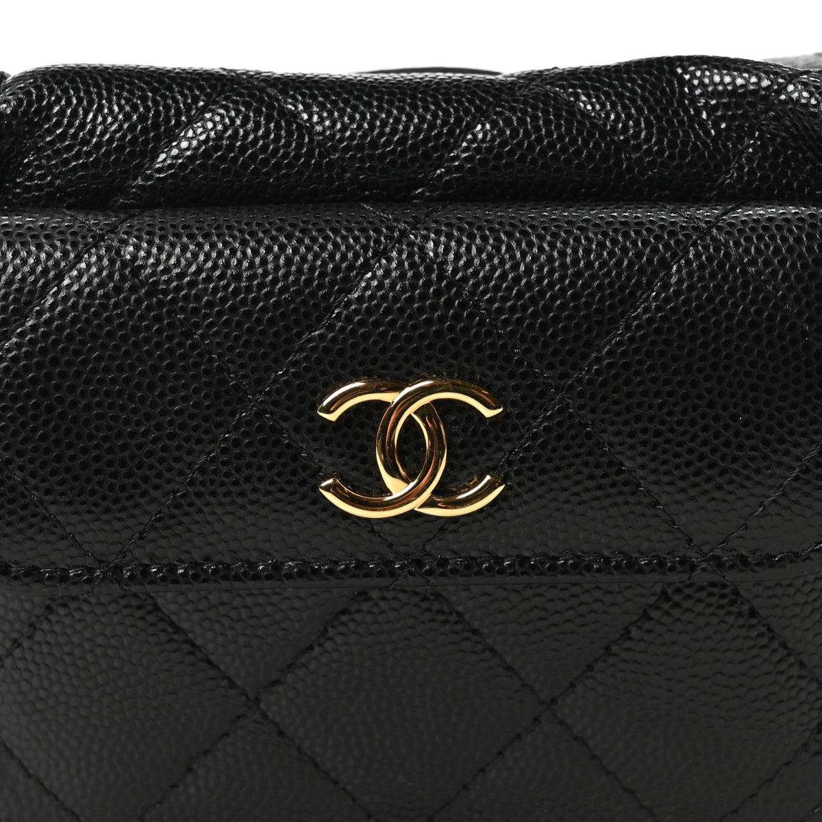 Caviar Quilted Polly Pocket Pouch Hobo Black