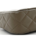 Caviar Quilted Purse With Chain Dark Khaki