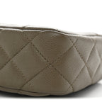 Caviar Quilted Purse With Chain Dark Khaki