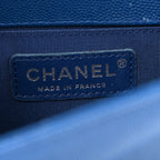 Caviar Quilted Small Boy Flap Dark Blue