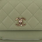 Caviar Quilted Small Business Affinity Flap Green