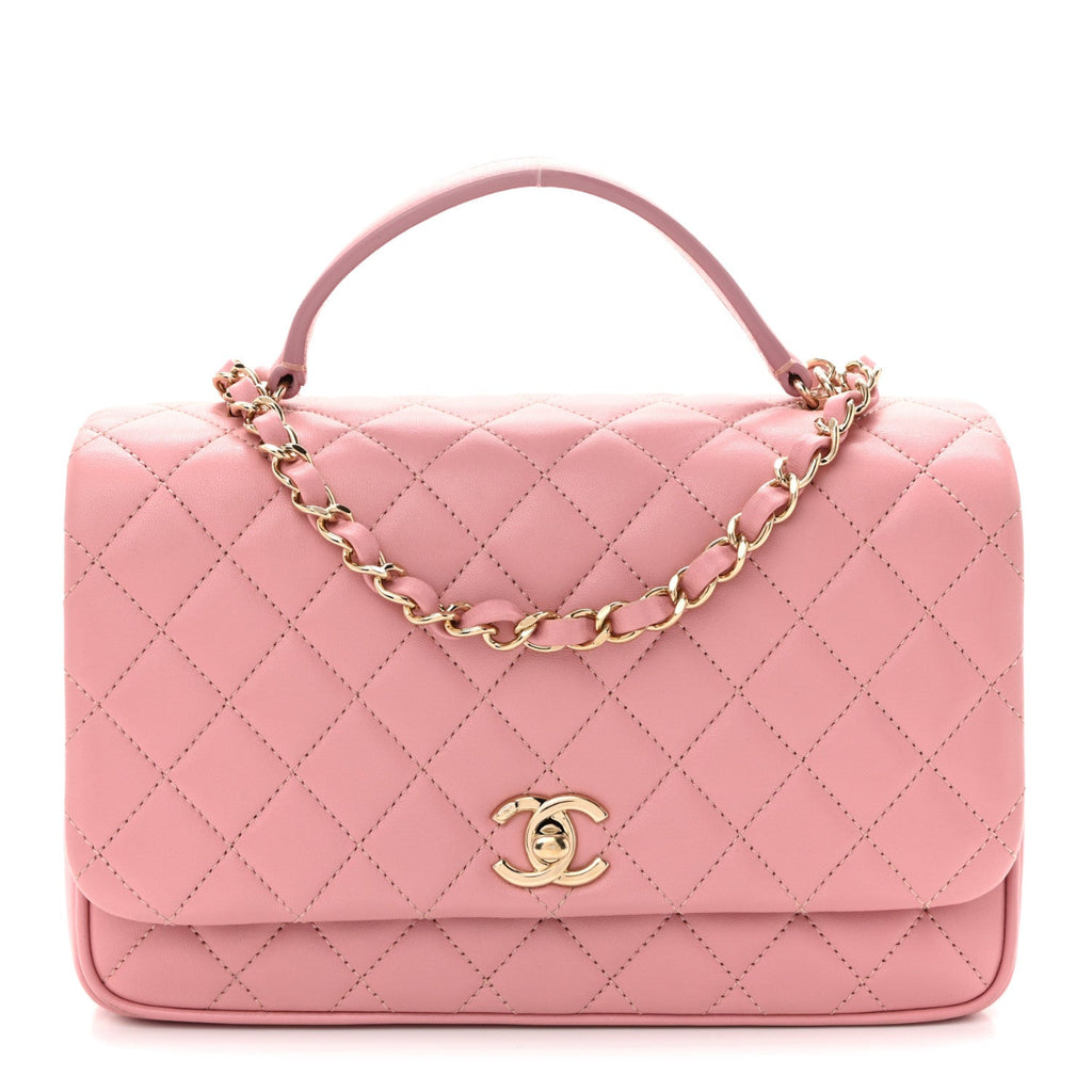 Lambskin Quilted Small Citizen Chic Flap Pink