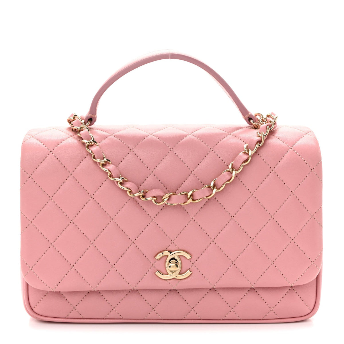 Lambskin Quilted Small Citizen Chic Flap Pink
