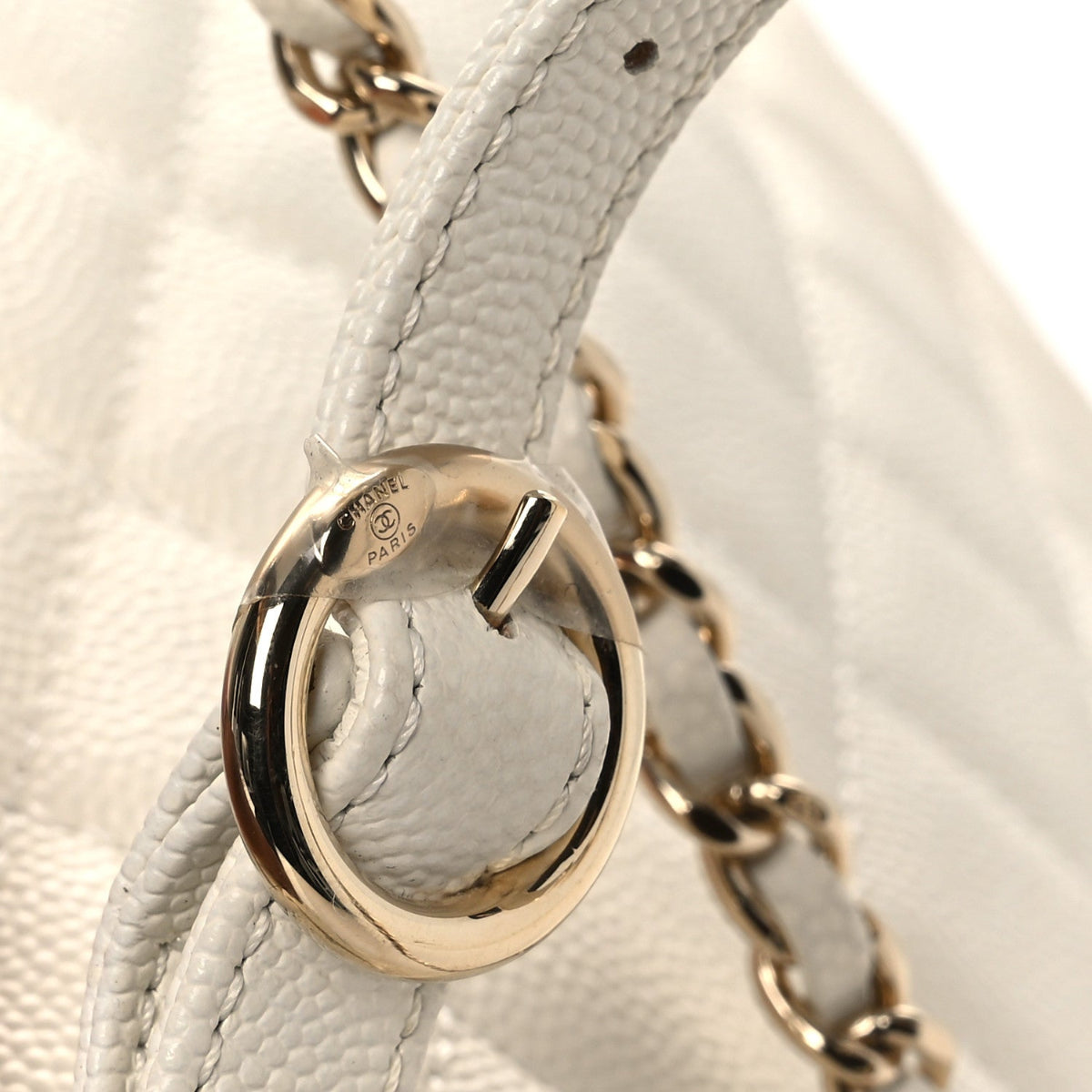Caviar Quilted Small CC Day Backpack White