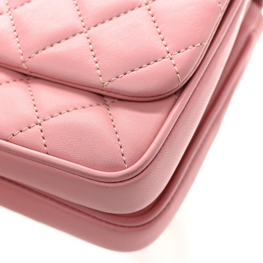 Lambskin Quilted Small Citizen Chic Flap Pink