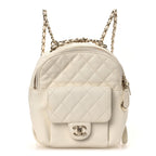 Caviar Quilted Small CC Day Backpack White