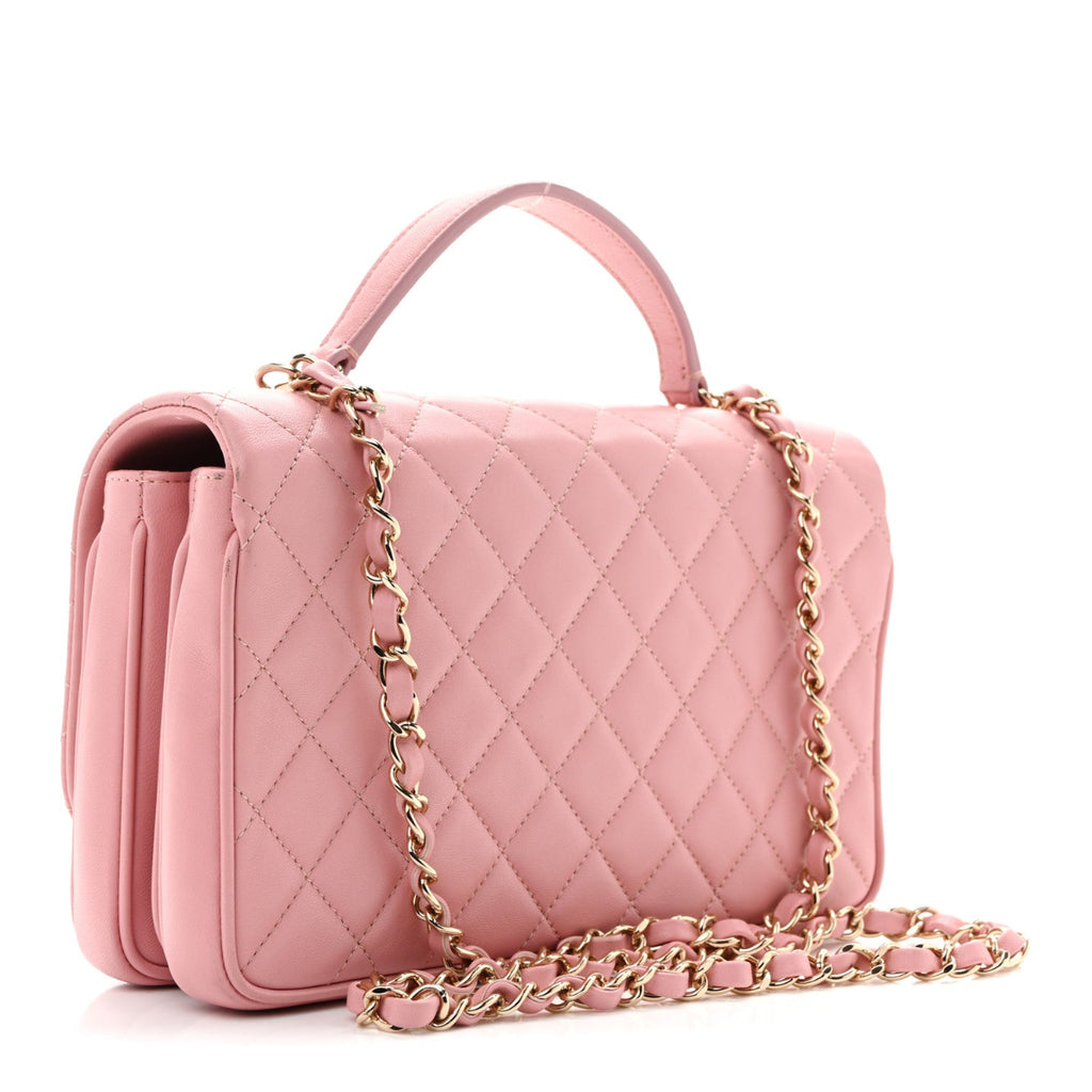 Lambskin Quilted Small Citizen Chic Flap Pink